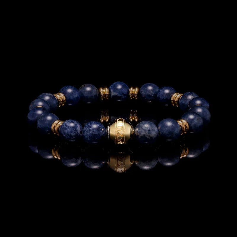 diamond tennis bracelets -Gold Sodalite Chakra Bracelet