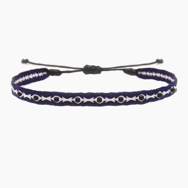 romantic bracelets for women -Handmade Stones Purnama Bracelet (Navy/White)