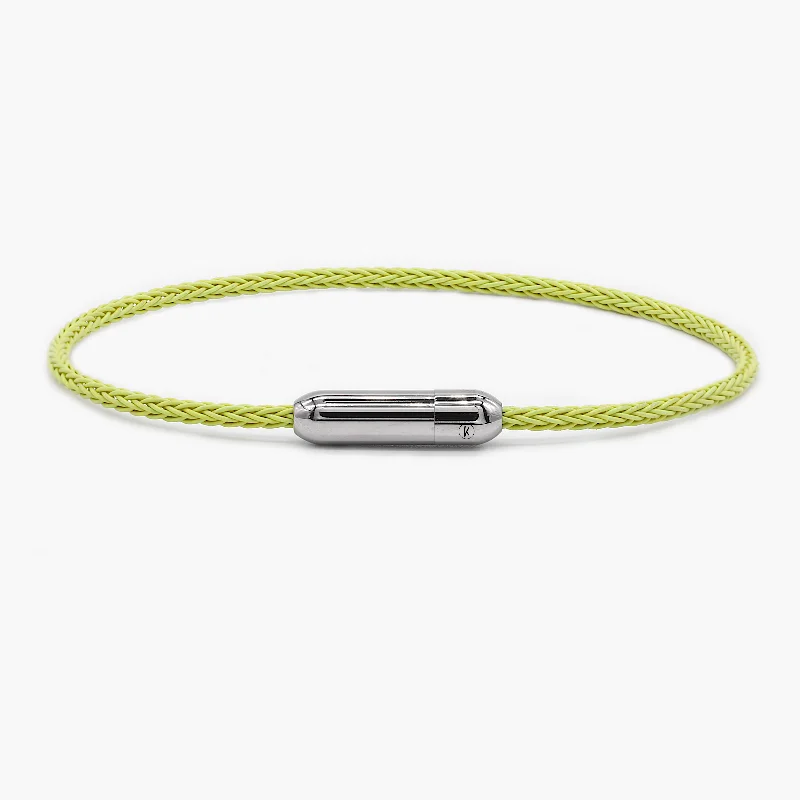 delicate bracelets for women -Sailing Cable Bracelet With Silver Screwing Mechanism (Yellow)