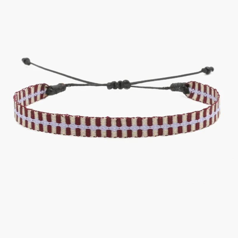 leather bracelets for women -Handmade Purnama Bracelet (Burgundy/Lilac)