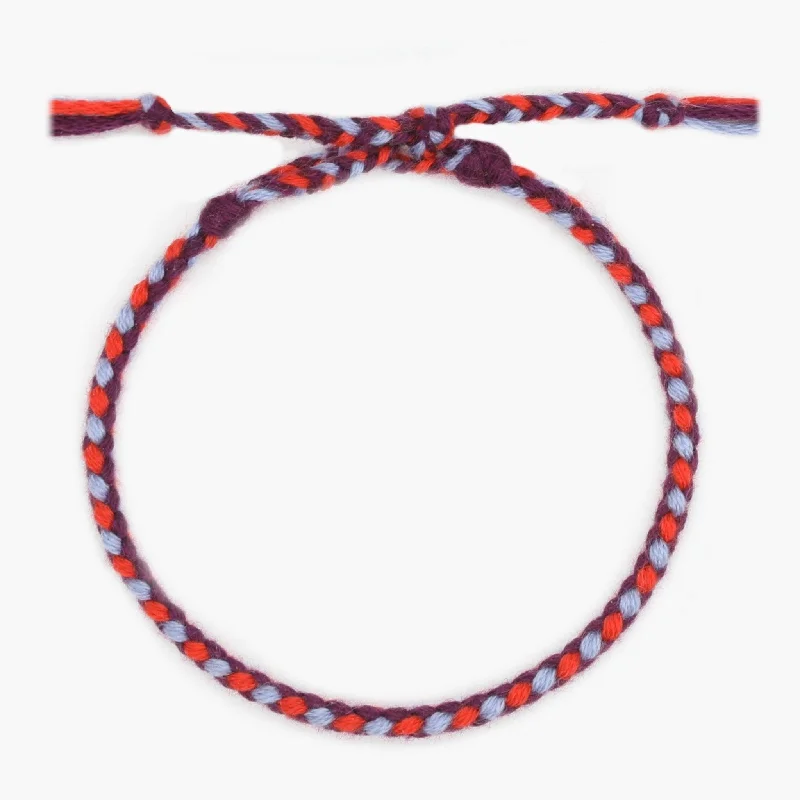 custom engraved bangles -Pranayama Cotton Bracelet (Red/Blue)