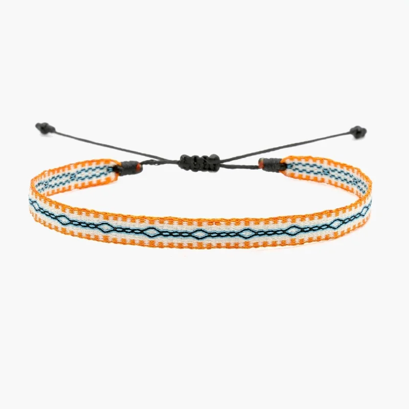 personalized bangle bracelets -Handmade Purnama Bracelet (Orange/Blue/White)